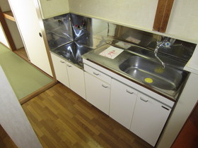 Kitchen. Two-burner gas stove can be installed