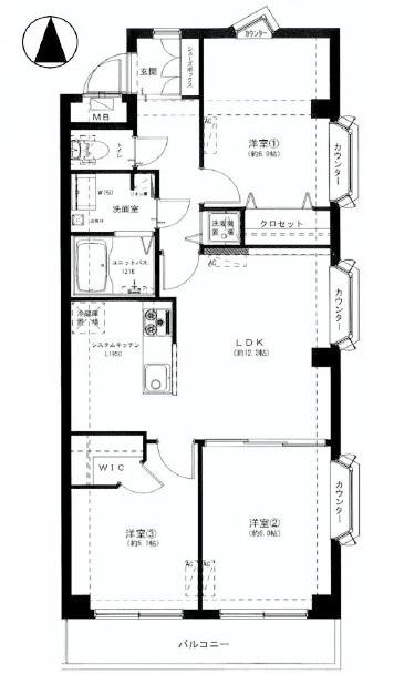 Floor plan. 3LDK, Price 21.9 million yen, Occupied area 65.05 sq m , Balcony area 5.99 sq m