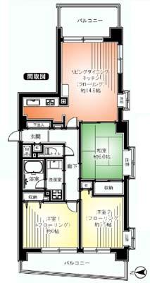 Floor plan. 3LDK, Price 25,800,000 yen, Occupied area 69.76 sq m , Balcony area 15.17 sq m three direction room ・ It is a good floor plan per yang of the two sides balcony