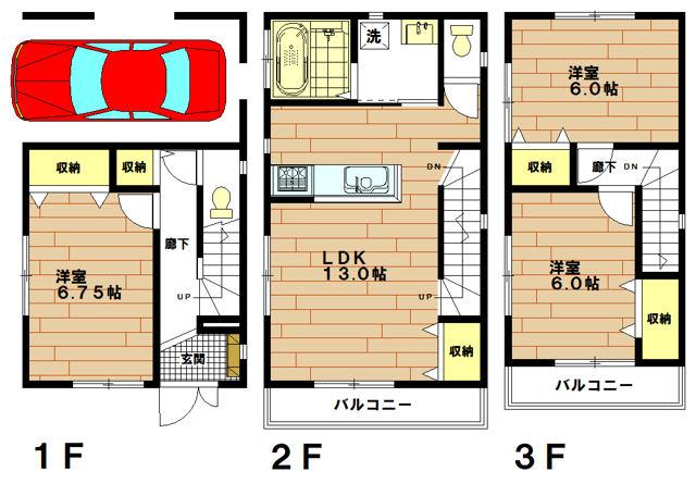 Floor plan. 36,800,000 yen, 3LDK, Land area 59.02 sq m , Building area 96.87 sq m