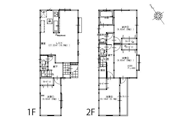 Floor plan. (B Building), Price 29,800,000 yen, 3LDK+S, Land area 82.44 sq m , Building area 95.64 sq m
