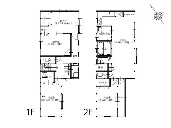 Floor plan. (C Building), Price 29,800,000 yen, 2LDK+2S, Land area 82.29 sq m , Building area 95.64 sq m
