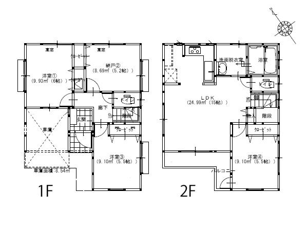 Floor plan. (D Building), Price 27,800,000 yen, 3LDK+S, Land area 77.66 sq m , Building area 93.78 sq m
