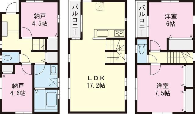 Floor plan. 31,800,000 yen, 2LDK+2S, Land area 60.02 sq m , Building area 96.62 sq m