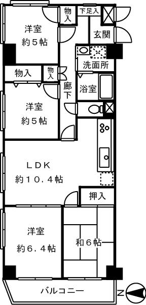 Floor plan. 4LDK, Price 15.8 million yen, Occupied area 76.16 sq m , Balcony area 6.42 sq m