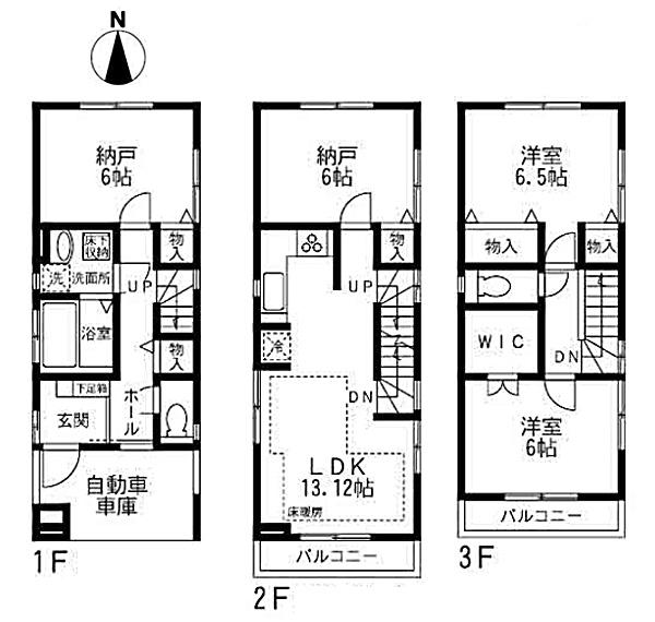 Floor plan. (C Building), Price 39,800,000 yen, 2LDK+2S, Land area 60.55 sq m , Building area 96.04 sq m
