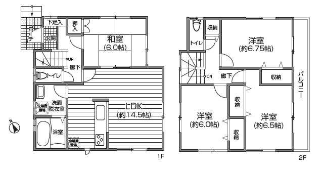 Floor plan. 49,800,000 yen, 4LDK, Land area 116.06 sq m , Building area 95.22 sq m 4LDK