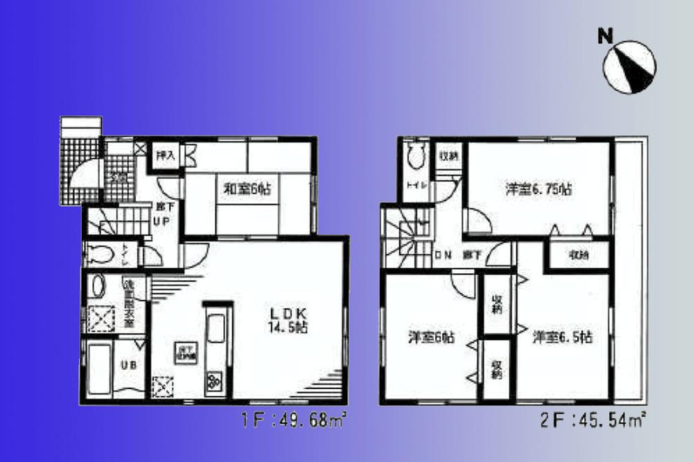 Floor plan. 49,800,000 yen, 4LDK, Land area 116.04 sq m , Building area 95.22 sq m each room housed there!