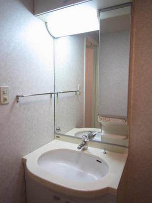 Washroom. Wash basin is equipped with independent.