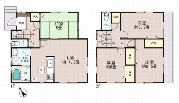 Floor plan. 49,800,000 yen, 4LDK, Land area 111.35 sq m , Building area 95.22 sq m