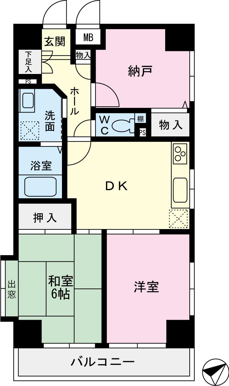 Floor plan. 2DK + S (storeroom), Price 23.8 million yen, Footprint 54 sq m , Balcony area 5.56 sq m