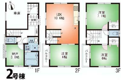 Floor plan. 27,800,000 yen, 3LDK+S, Land area 54.06 sq m , Building area 92.93 sq m 4LDK It can be used as a 3LDK of quires LDK16
