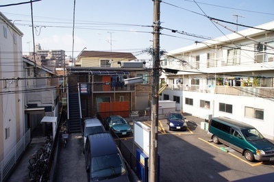 View. The view from the balcony. It is a quiet residential area.