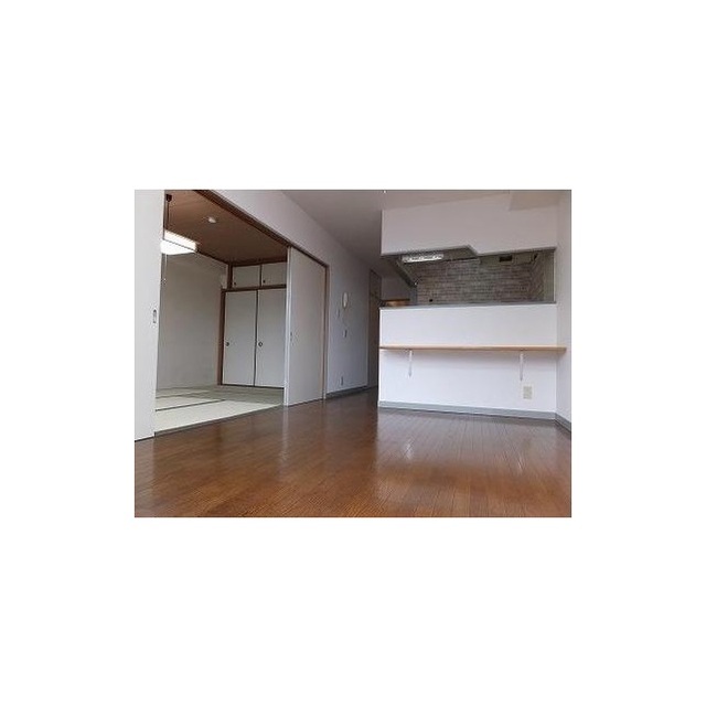 Living and room. Counter kitchen