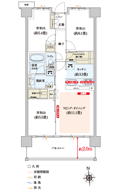 Floor: 3LDK, occupied area: 70.05 sq m, Price: TBD