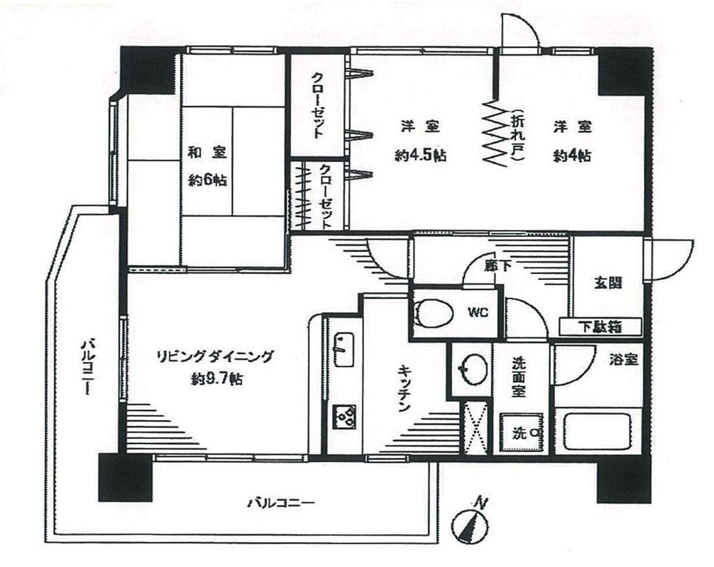 Floor plan. 2LDK, Price 20.8 million yen, Occupied area 56.68 sq m , Balcony area 12.07 sq m