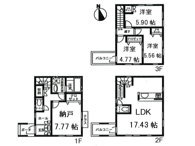 Floor plan. (11 Building), Price 34,800,000 yen, 3LDK+S, Land area 70.24 sq m , Building area 101.91 sq m