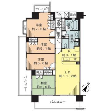 Floor plan. 4LDK, Price 38,500,000 yen, Occupied area 82.13 sq m