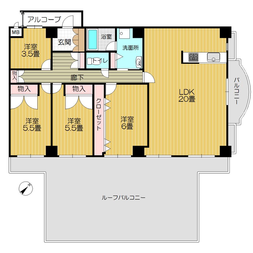 Floor plan. 4LDK, Price 25,800,000 yen, Footprint 104 sq m , Balcony area 3 sq m
