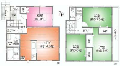 Floor plan. 49,800,000 yen, 4LDK, Land area 116.06 sq m , Building area 95.22 sq m