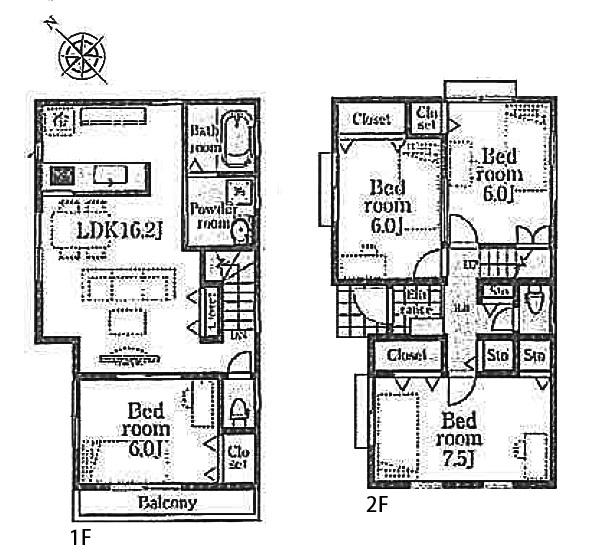 Floor plan. (A Building), Price 31,800,000 yen, 4LDK, Land area 82.84 sq m , Building area 95.84 sq m