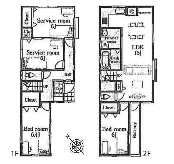 Floor plan. (C Building), Price 29,800,000 yen, 2LDK+2S, Land area 82.29 sq m , Building area 95.64 sq m