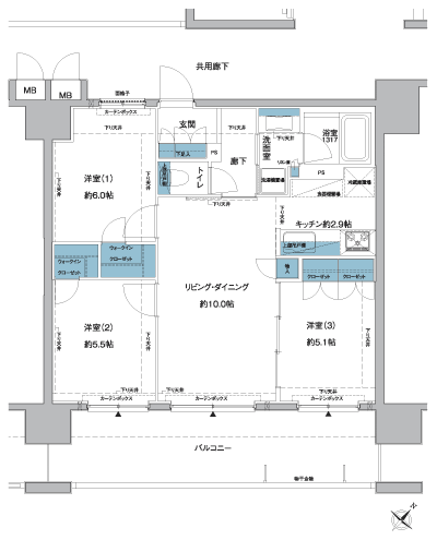 Floor: 3LDK + 2WIC, occupied area: 64.68 sq m, Price: 33,388,526 yen ~ 35,424,412 yen, now on sale