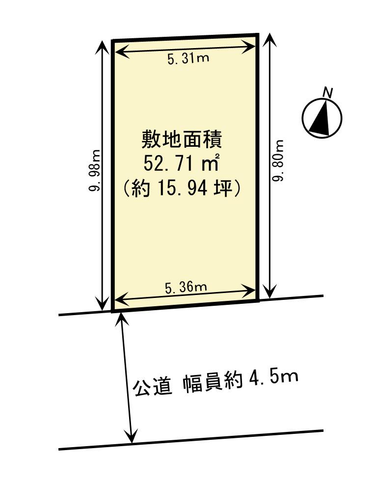 Compartment figure. Land price 21,800,000 yen, Land area 52.71 sq m