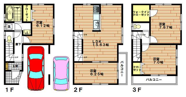 Floor plan. 38,800,000 yen, 4LDK, Land area 64.06 sq m , Building area 110.76 sq m