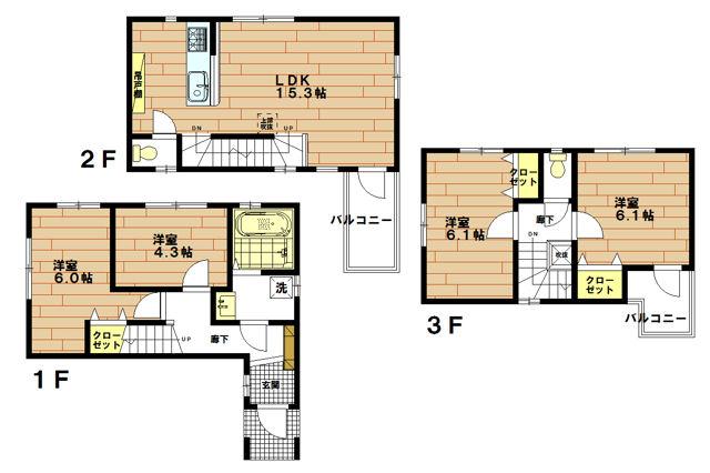 Floor plan. 30,800,000 yen, 4LDK, Land area 62.08 sq m , Building area 87.22 sq m