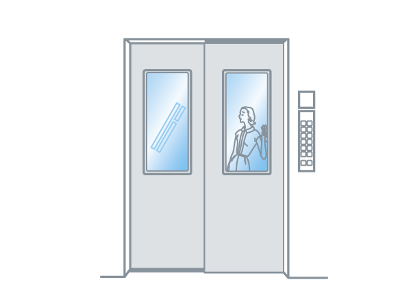 Security.  [Elevator with security window] You can see the inside of the elevator car in order to ensure the safety of residents, Adopt the elevator with security window. To eliminate the worry about, such as whether the backroom of anxiety and who is riding. (Conceptual diagram)