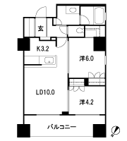 Floor: 2LDK, the area occupied: 54.6 sq m