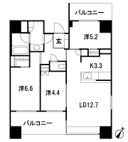Floor: 3LDK, occupied area: 70.01 sq m
