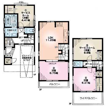 Floor plan. 32,800,000 yen, 2LDK+S, Land area 53.67 sq m , Building area 85.44 sq m