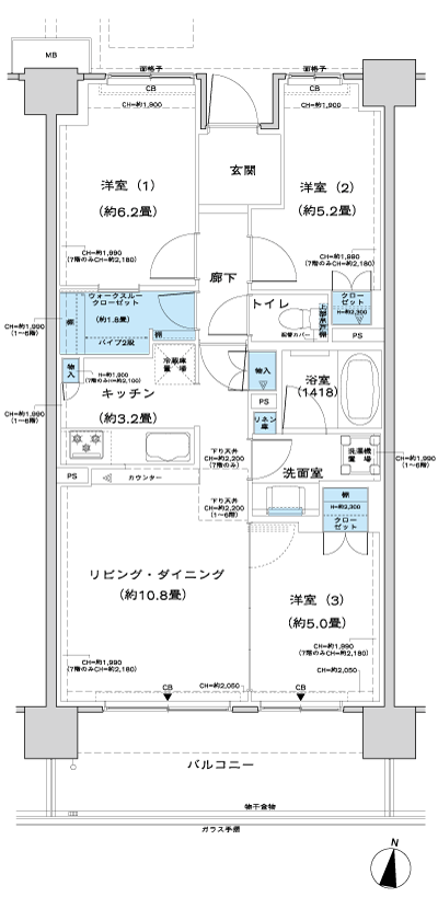 Floor: 3LDK + WTC, the occupied area: 68.37 sq m, Price: 33,775,400 yen, now on sale