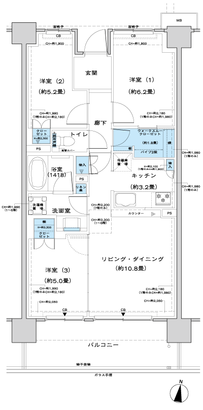 Floor: 3LDK + WTC, the occupied area: 68.37 sq m, Price: 32,850,200 yen, now on sale