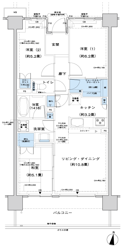 Floor: 3LDK + WTC, the occupied area: 68.37 sq m, Price: 34,495,800 yen, now on sale