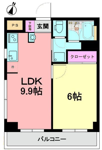 Floor plan. 1LDK, Price 11.8 million yen, Footprint 40.4 sq m , Balcony area 4.7 sq m