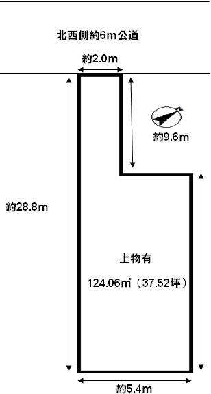 Compartment figure. Land price 29,800,000 yen, Land area 124.06 sq m compartment view