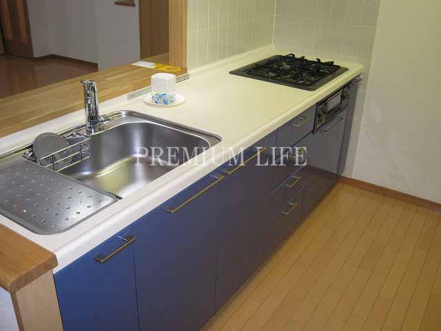 Kitchen.  [kitchen] Face-to-face kitchen conversation with family bouncy while cooking