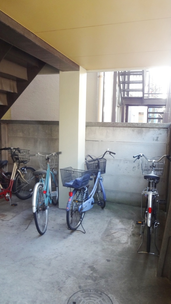 Other common areas. Rain and wind carry us for a bicycle parking space