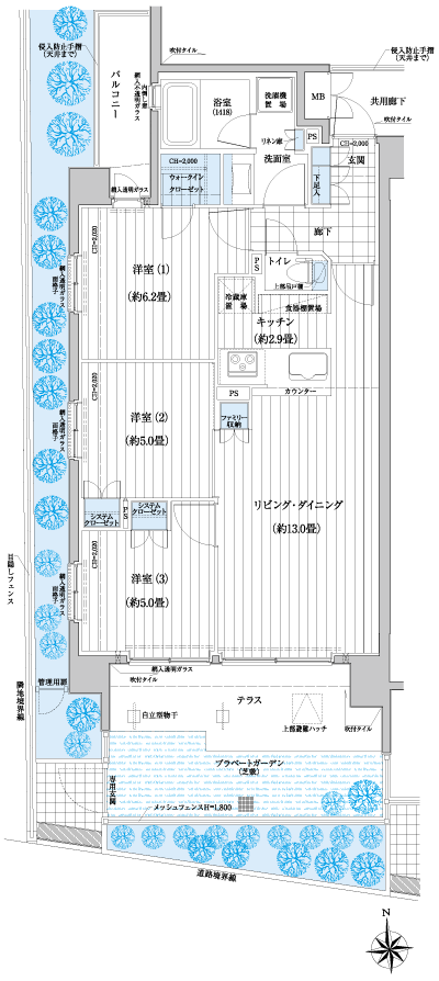 Floor: 3LDK + WIC, the occupied area: 68.91 sq m