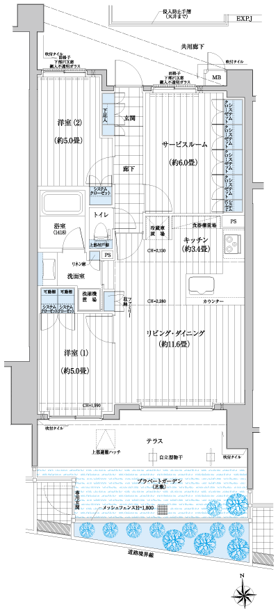 Floor: 2LDK + S, the occupied area: 68.21 sq m