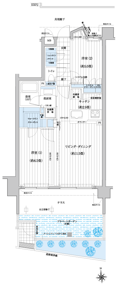 Floor: 2LDK + WIC, the occupied area: 58.06 sq m