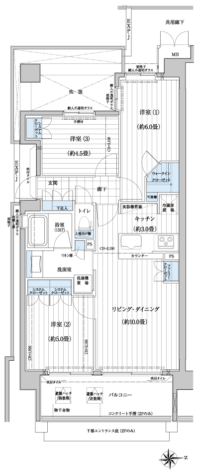 Floor: 3LDK + WIC, the occupied area: 62.48 sq m