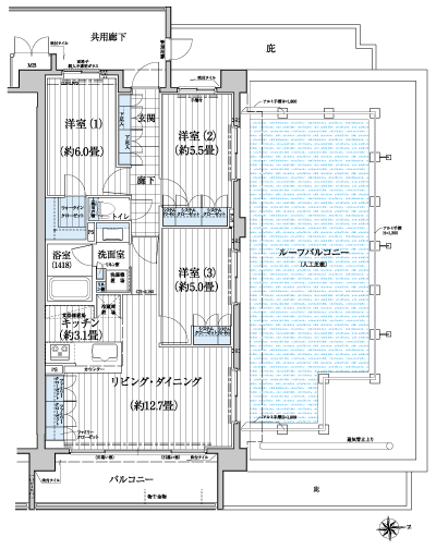 Floor: 3LDK + WIC, the occupied area: 71.17 sq m
