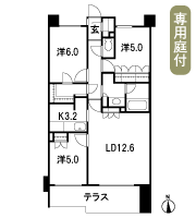 Floor: 3LDK + WIC, the area occupied: 71.2 sq m