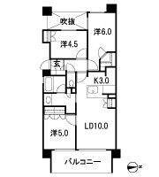 Floor: 3LDK + WIC, the occupied area: 62.48 sq m