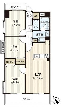 Floor plan. 3LDK, Price 27,800,000 yen, Occupied area 67.74 sq m , Balcony area 11.13 sq m