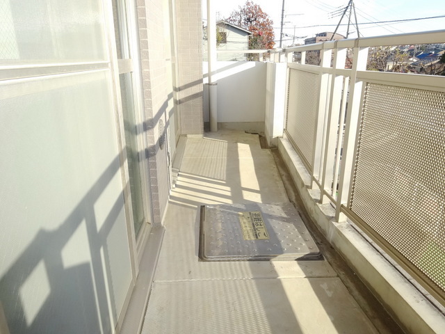 Balcony. Laundry is dried easy wide balcony